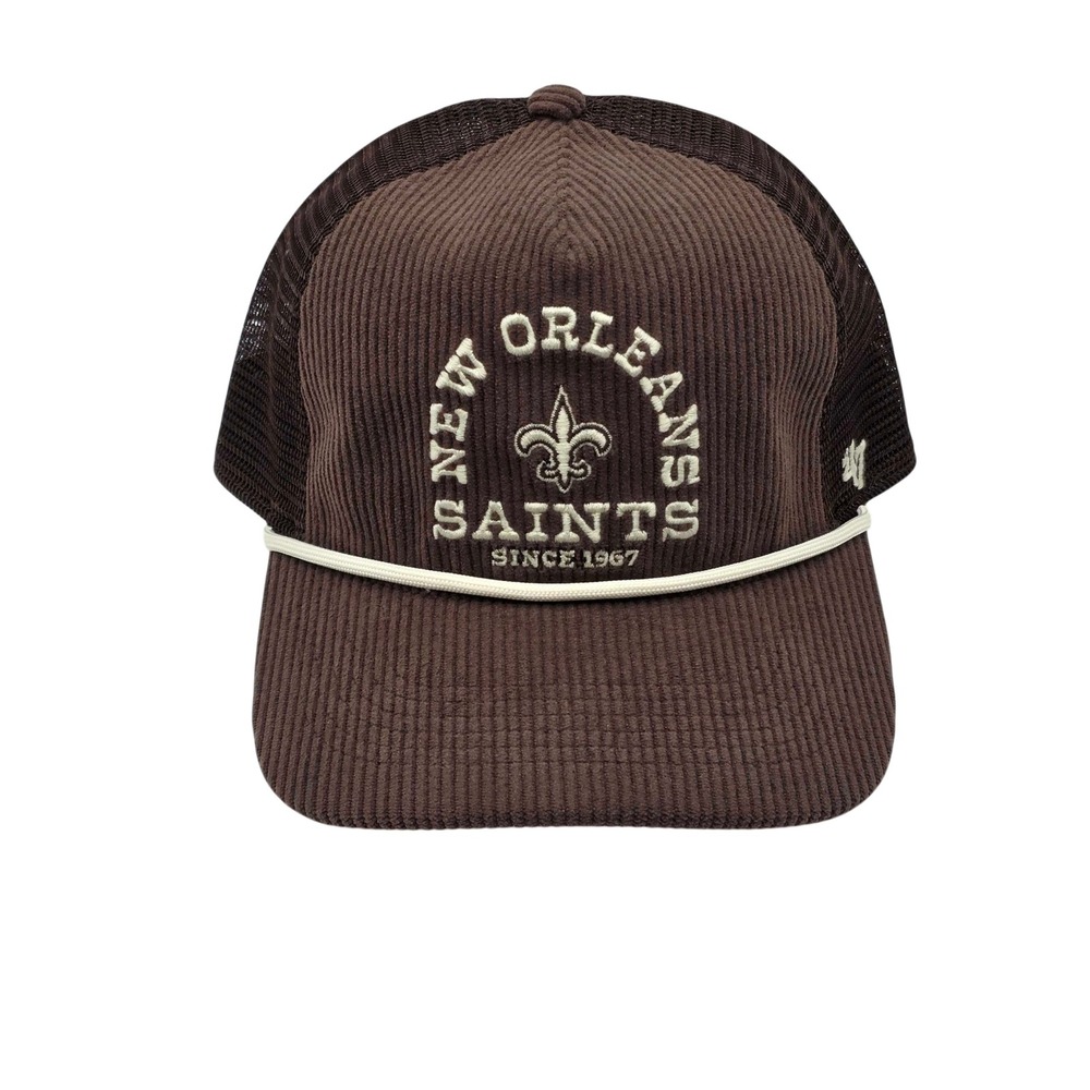 '47 Hitch New Orleans Saints Ranchurro Corduroy Mesh Trucker Hat Cap Brown NEW